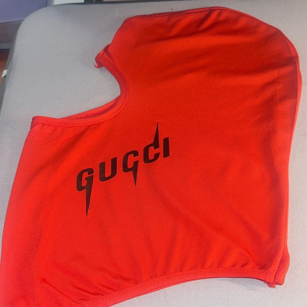 Red and black facemask